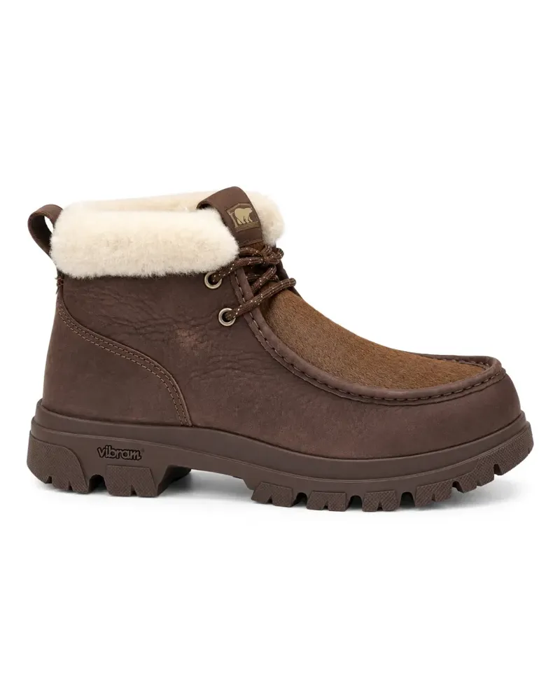 Sorel Stiefeletten aus Leder mit Shearling-Besatz - Braun Braun