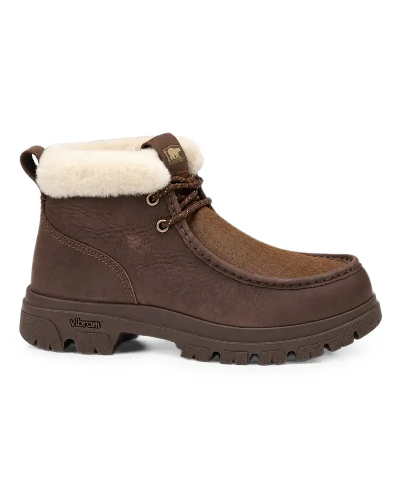 Sorel Stiefeletten aus Leder mit Shearling-Besatz - Braun Braun