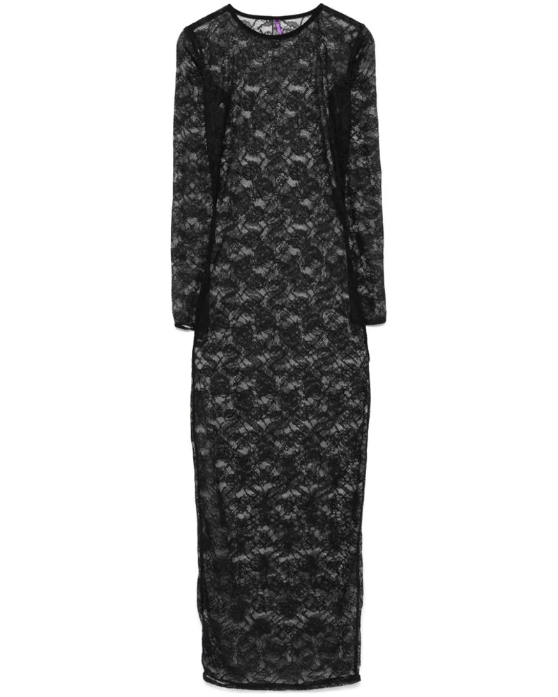 Maison Close Midikleid mit Chantilly-Spitze - Schwarz Schwarz