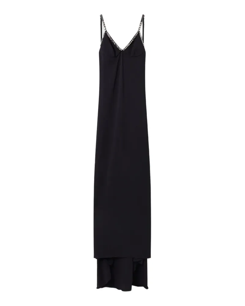 Stella McCartney Langes Kleid mit Kristallen - Schwarz Schwarz