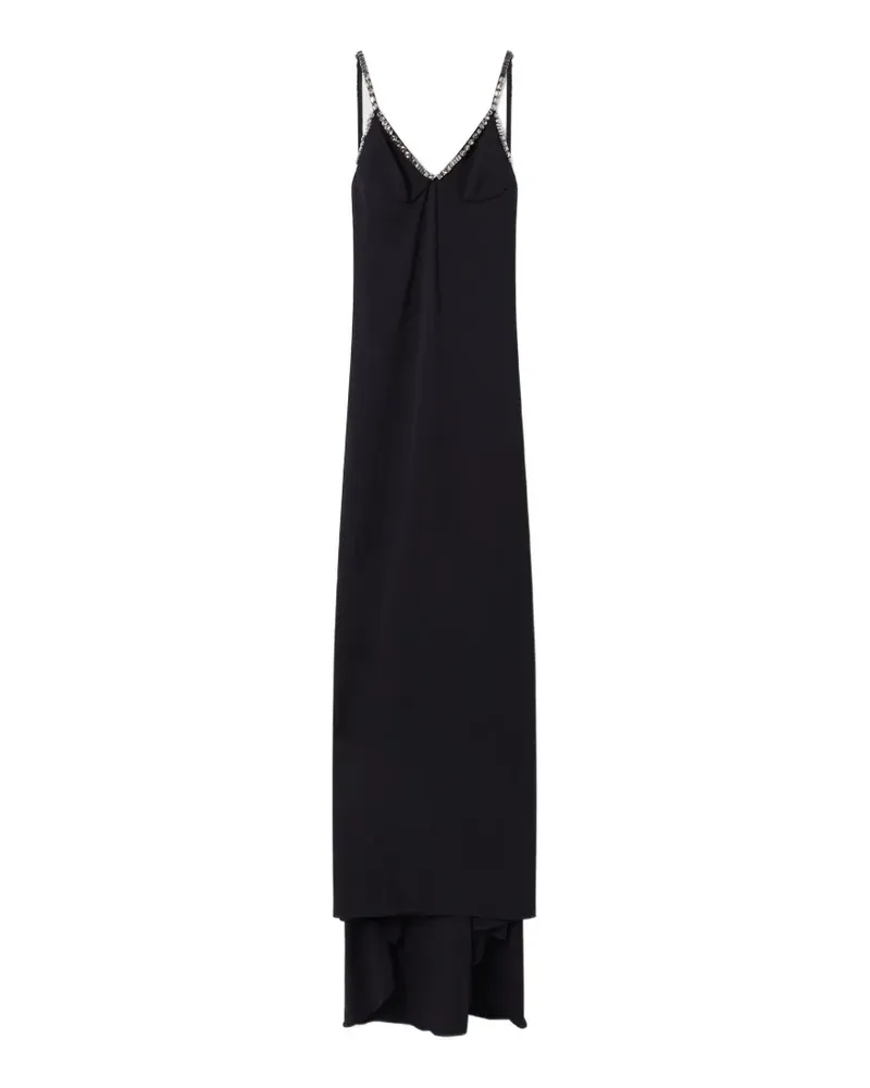 Stella McCartney Langes Kleid mit Kristallen - Schwarz Schwarz