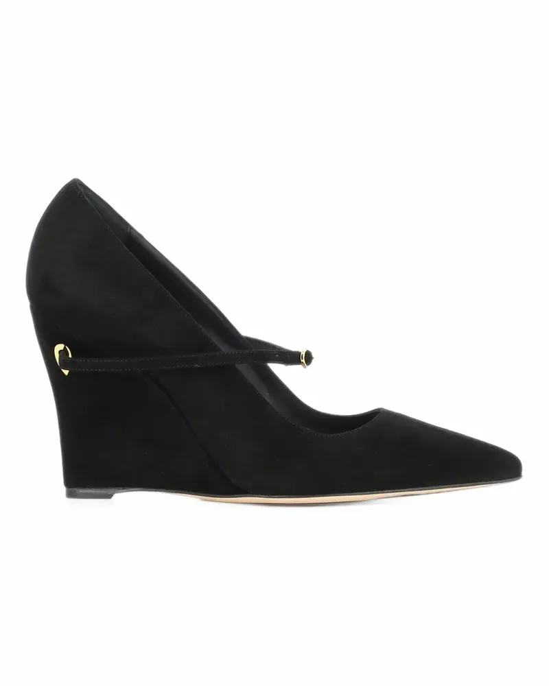 Jennifer Chamandi Lorenzo Wedge-Pumps aus Wildleder - Schwarz Schwarz