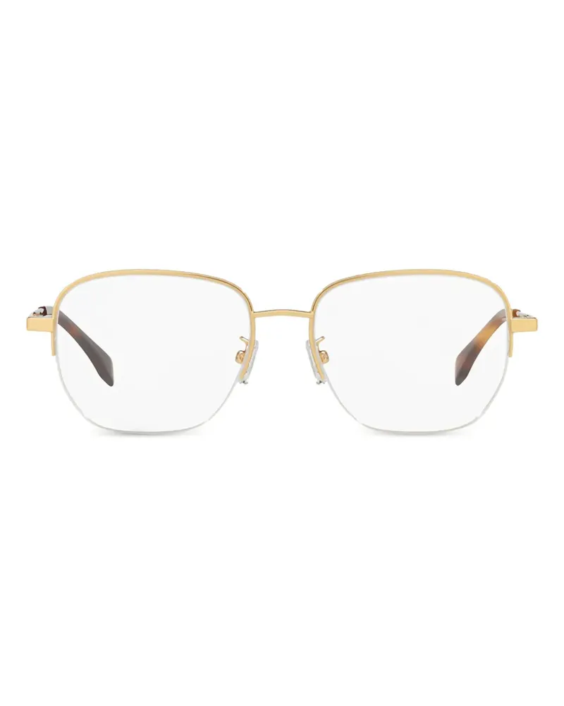 Fendi Eckige Halbrand-Brille - Gold Gold