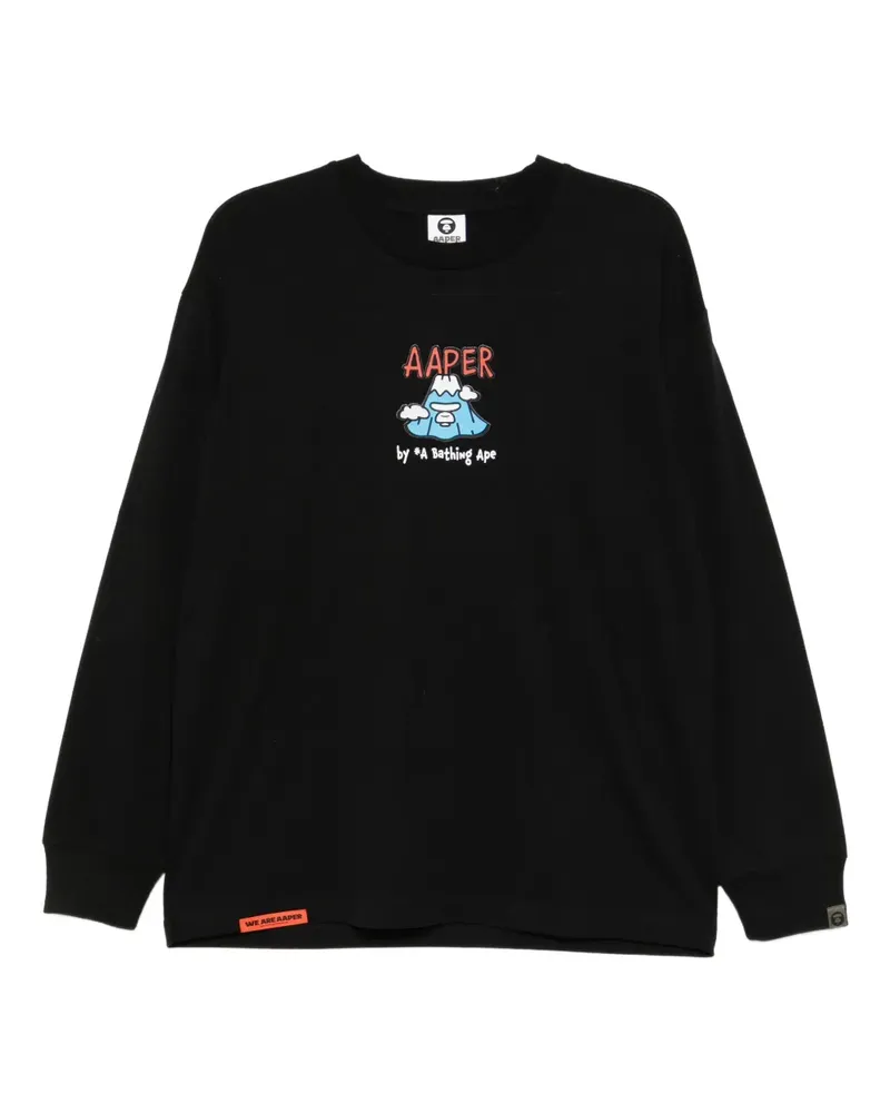 BAPE T-Shirt mit Siebdruck - Schwarz Schwarz