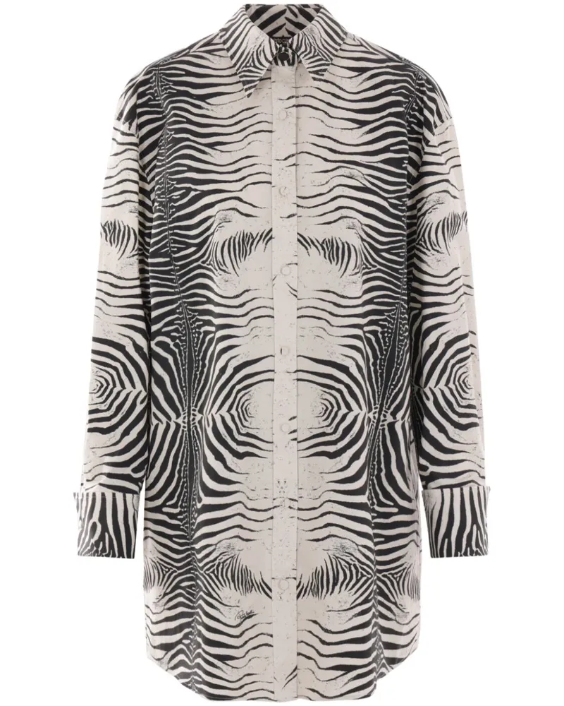 Roberto Cavalli Kleid mit Zebra-Print - Weiß Weiß