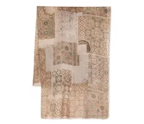 Ausgefranster Schal mit Print