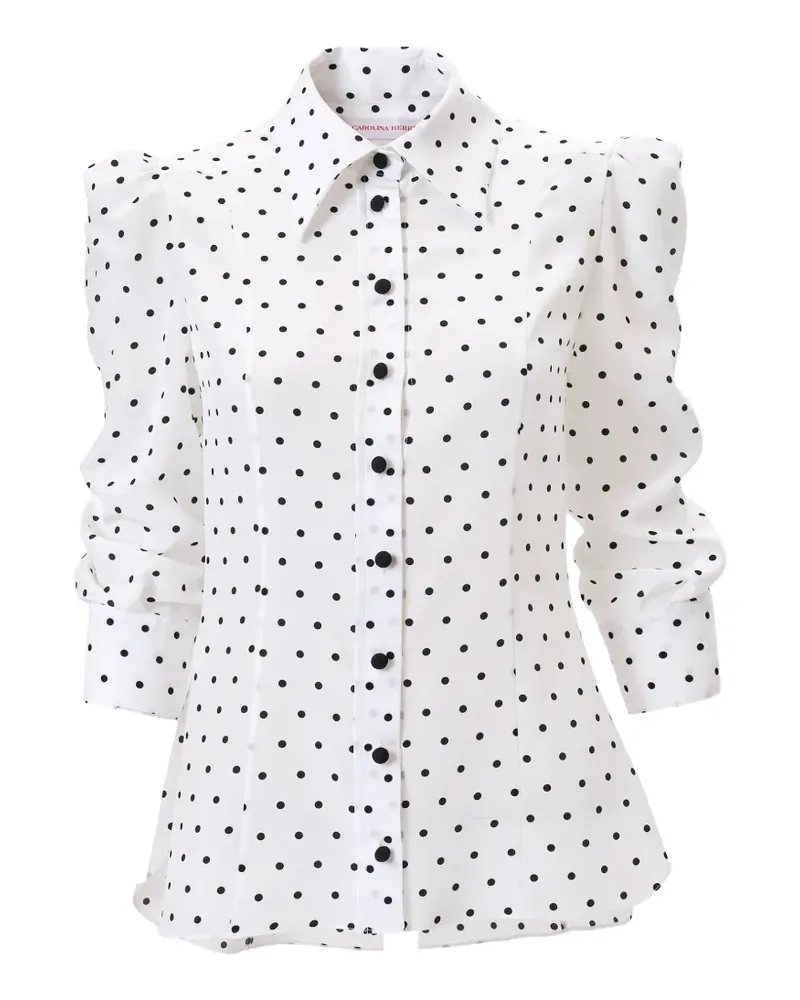 Carolina Herrera New York Bluse mit Polka Dots - Weiß Weiß
