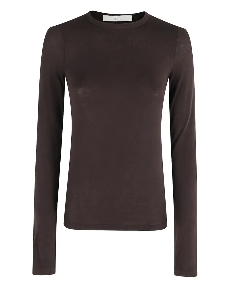 TELA Pullover mit rundem Ausschnitt - Braun Braun