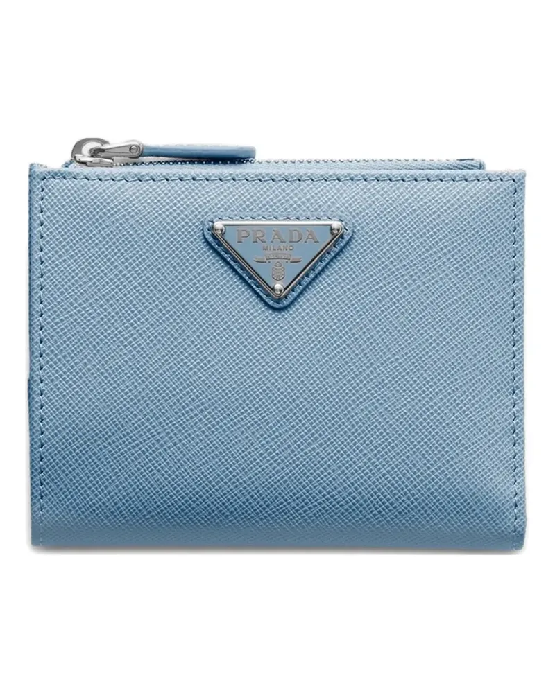 Prada Kleines Portemonnaie aus Saffiano-Leder - Blau Blau