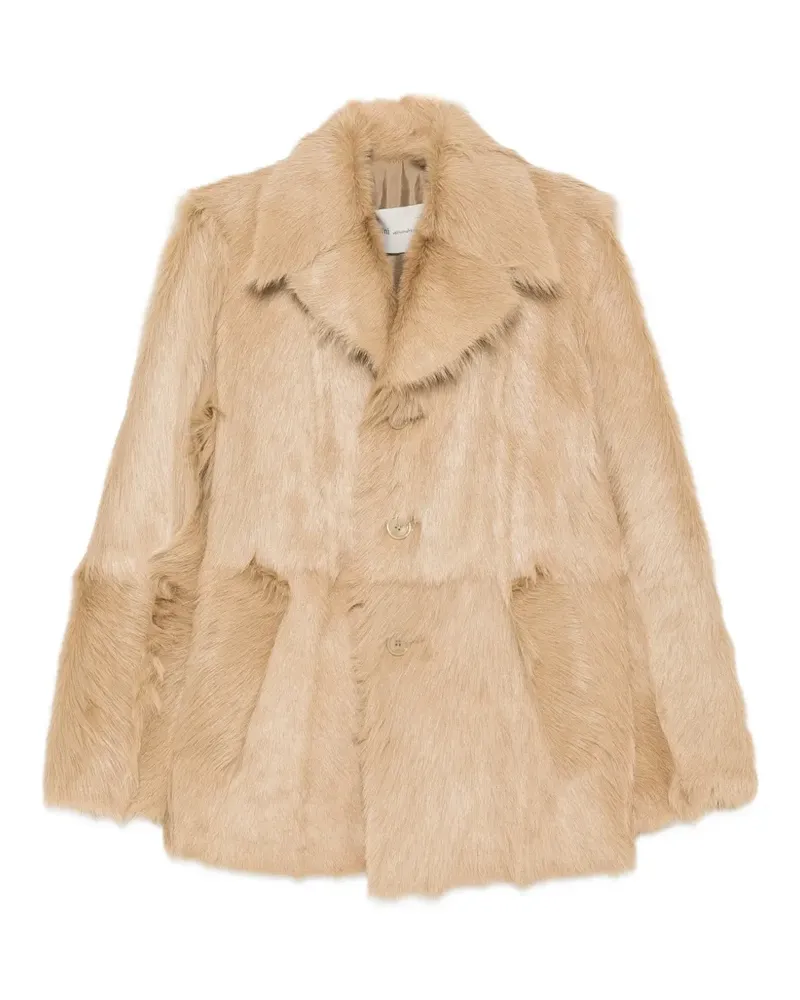 AMI Paris notch-lapel coat - Nude Nude