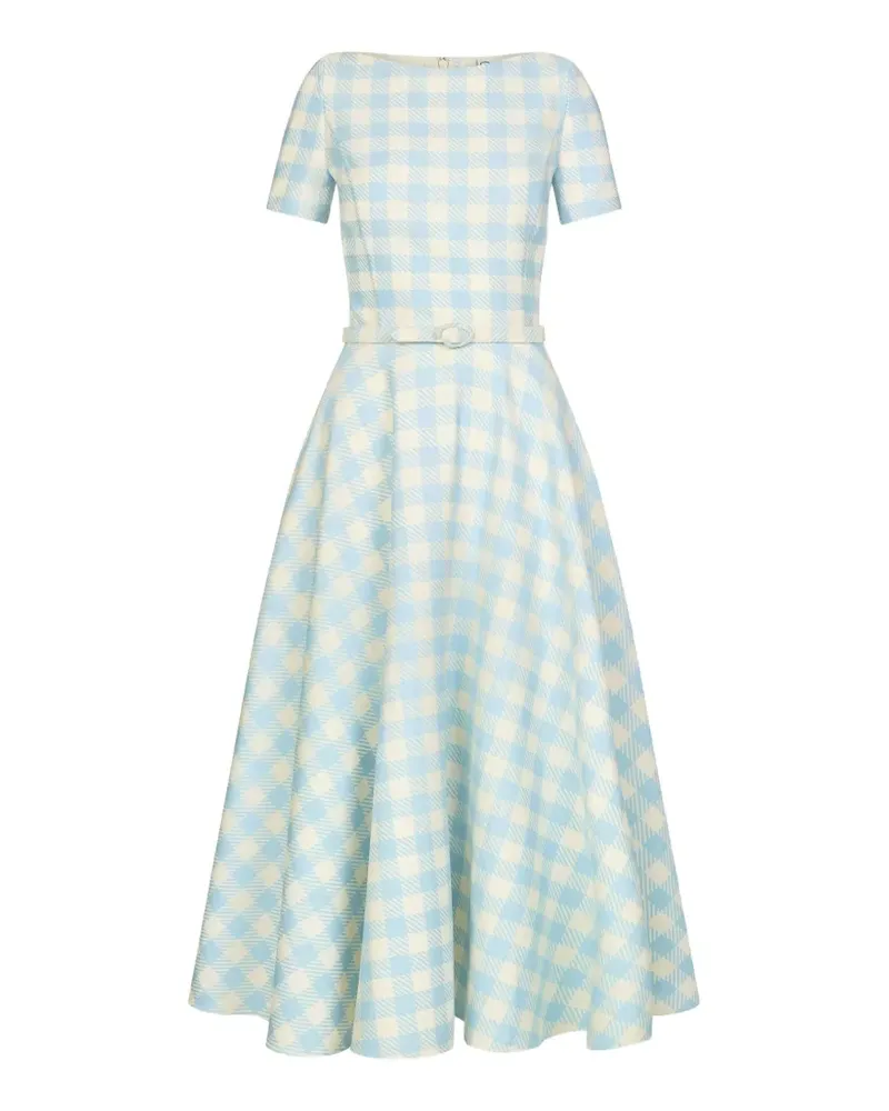 Oscar de la Renta Kleid mit Vichy-Karomuster - Blau Blau