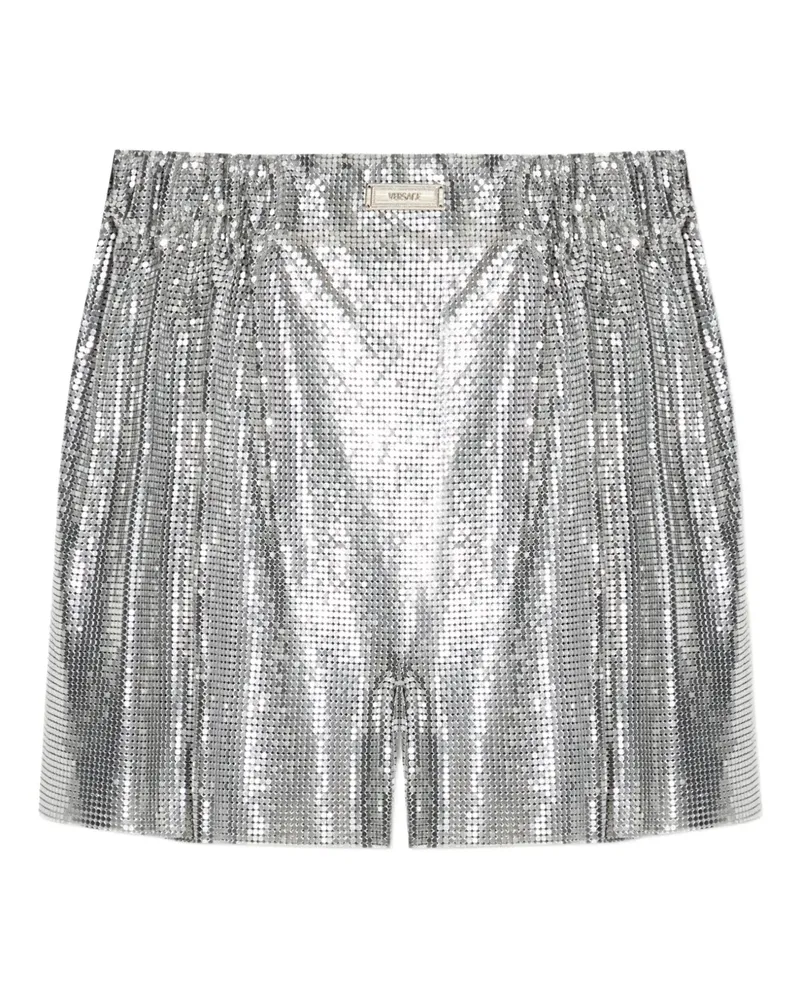 Versace Shorts in Netzoptik - Silber Silber