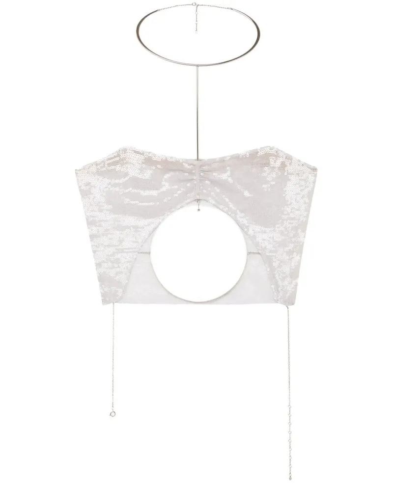 Courrèges New Age Paillettentop - Grau Grau