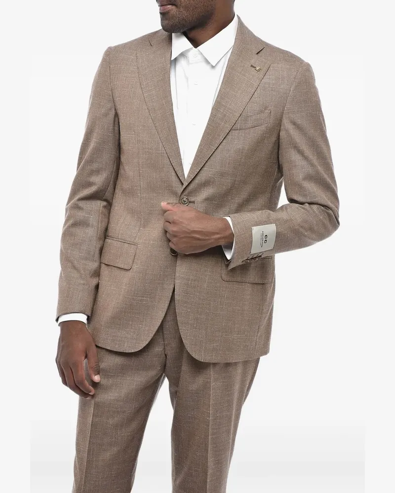 Corneliani single-breasted flap-pocket suit - Braun Braun