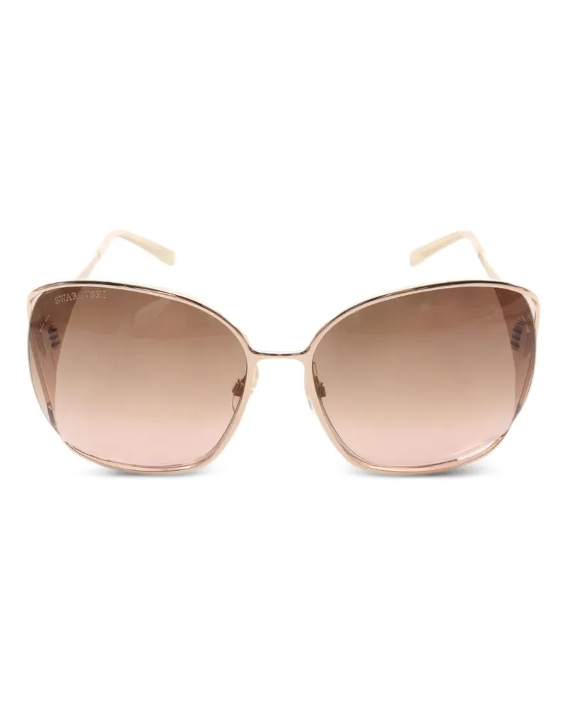 Swarovski 2010s Brittany Sonnenbrille mit Strass - Gold Gold