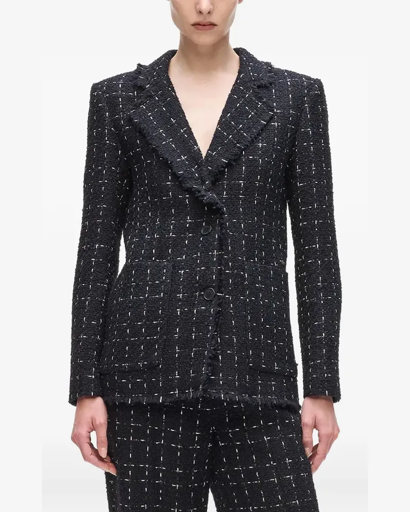 Karl Lagerfeld single-breasted tweed blazer - Schwarz Schwarz