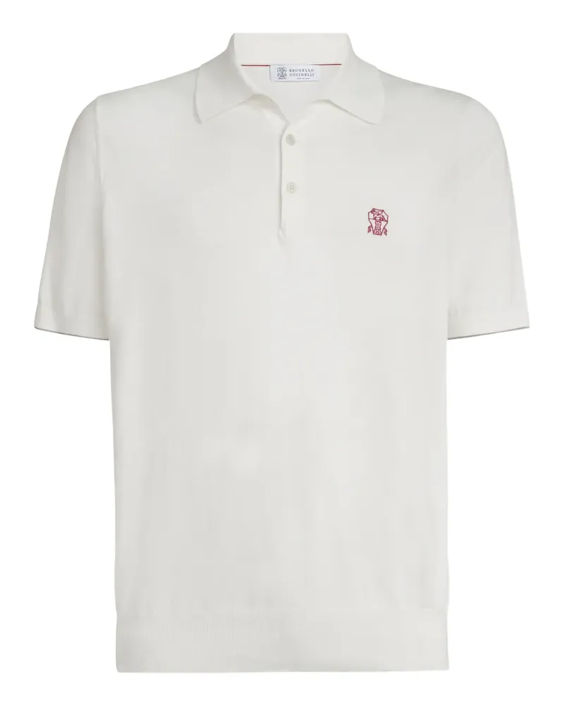 Brunello Cucinelli Poloshirt mit Logo-Detail - Nude Nude