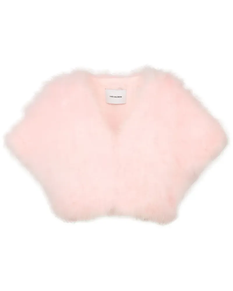 Yves Salomon Jacke mit Federn - Rosa Rosa