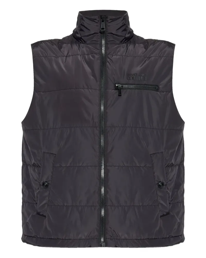 Versace Jeans zip-up quilted gilet - Schwarz Schwarz