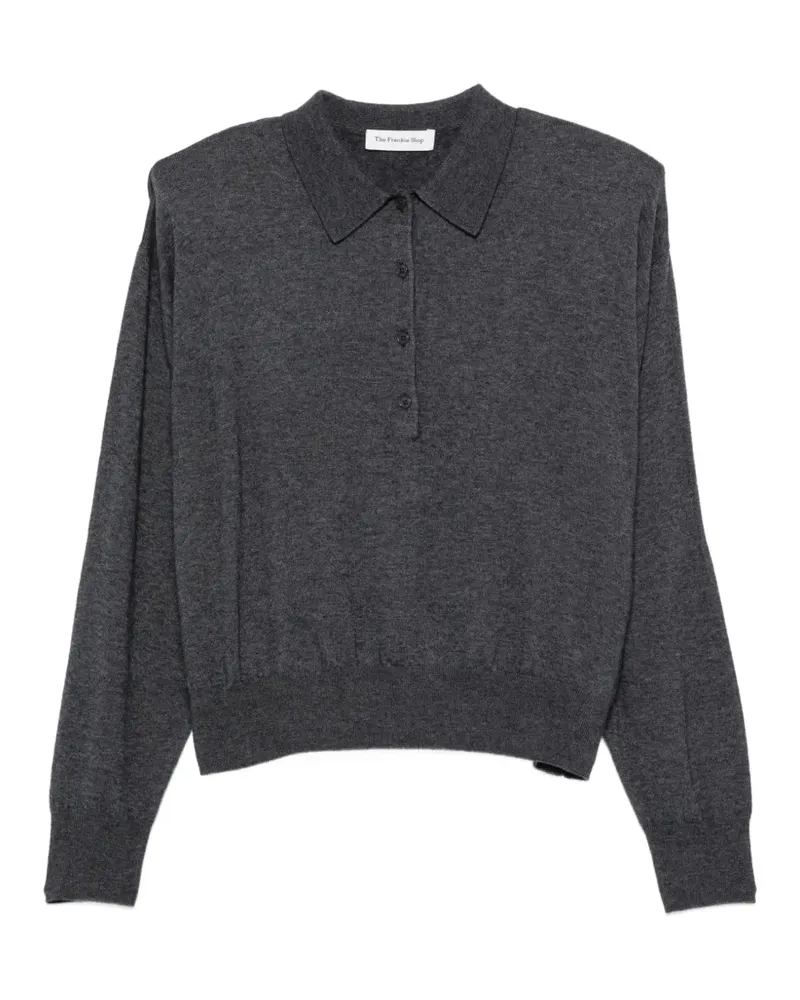 FRANKIE Shop Top mit Schulterpolstern - Grau Grau