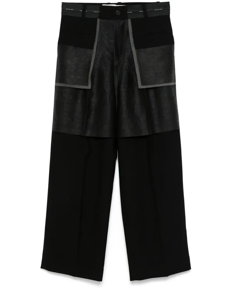 Feng Chen Wang Hose im Patchwork-Look - Schwarz Schwarz