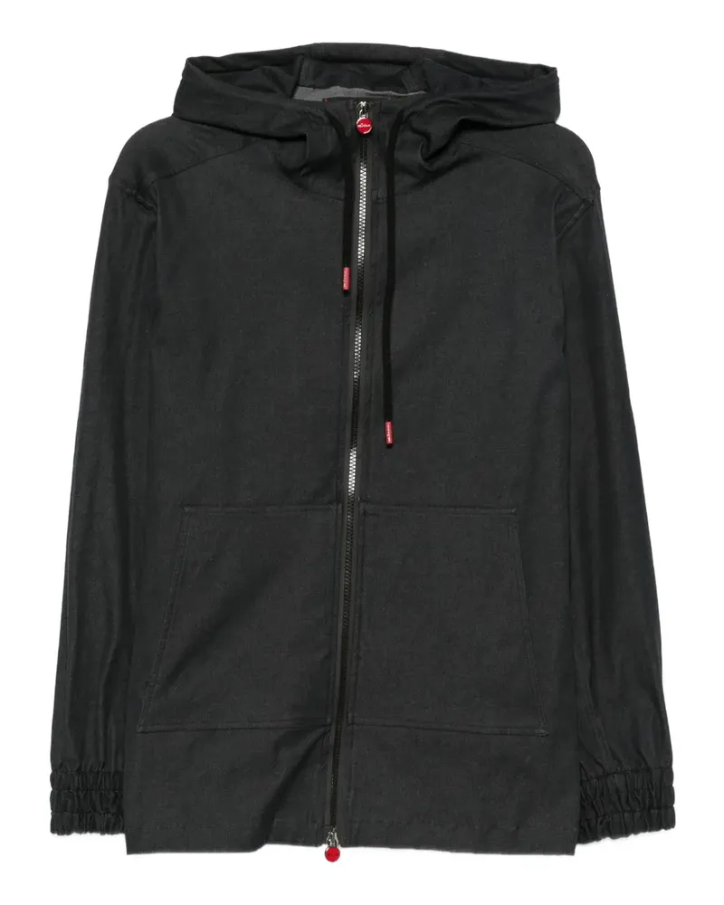 Kiton Kapuzenjacke mit Reißverschluss - Schwarz Schwarz