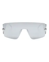 Alexander McQueen Mask Sonnenbrille Silber