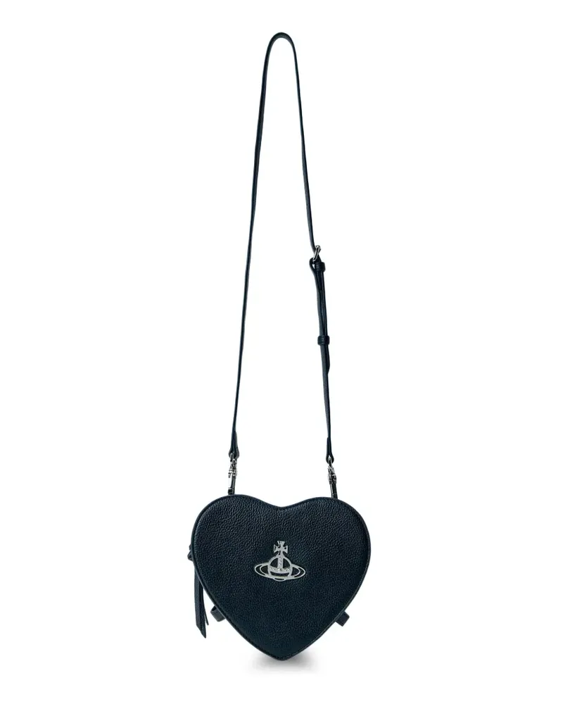 Vivienne Westwood Louise heart textured crossbody bag - Schwarz Schwarz