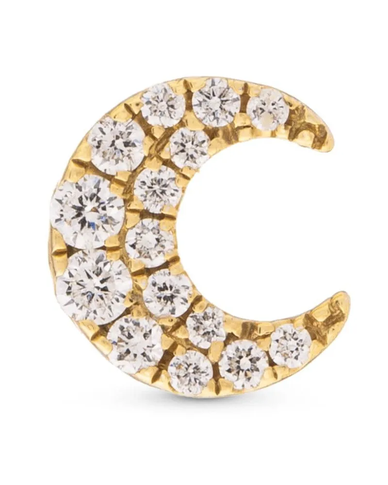 Maria Tash 18kt Moon Gelbgoldohrstecker mit Diamant Gold