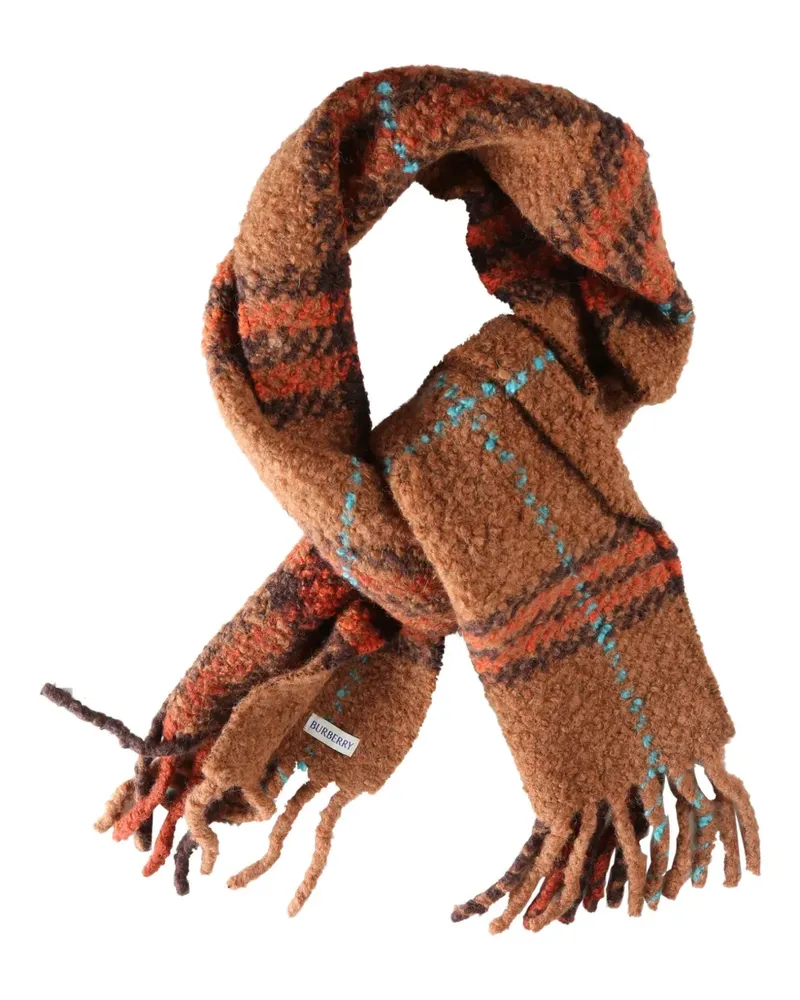 Burberry fringed check-pattern scarf - Braun Braun