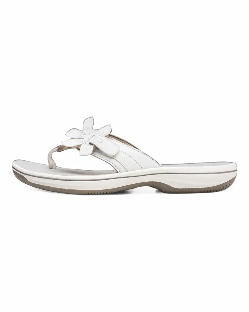 Clarks Brinkley Flora Sandalen mit Blumenapplikation - Weiß Weiß