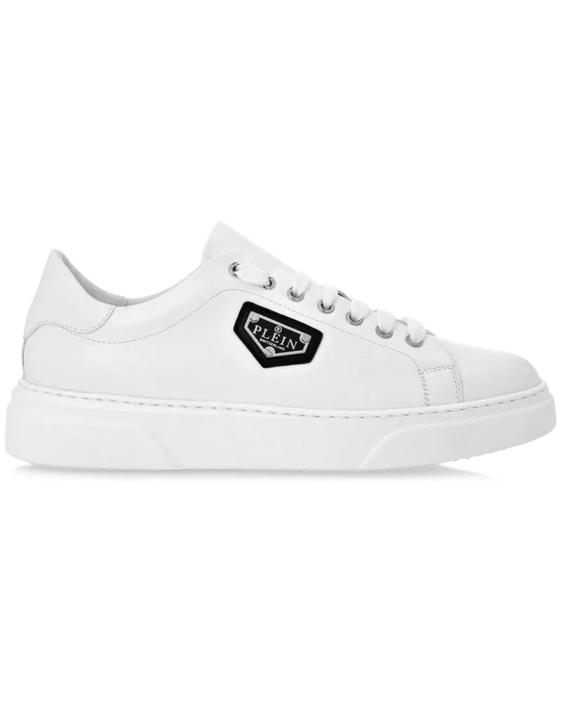 Philipp Plein Sneakers mit Logo-Schild Weiß