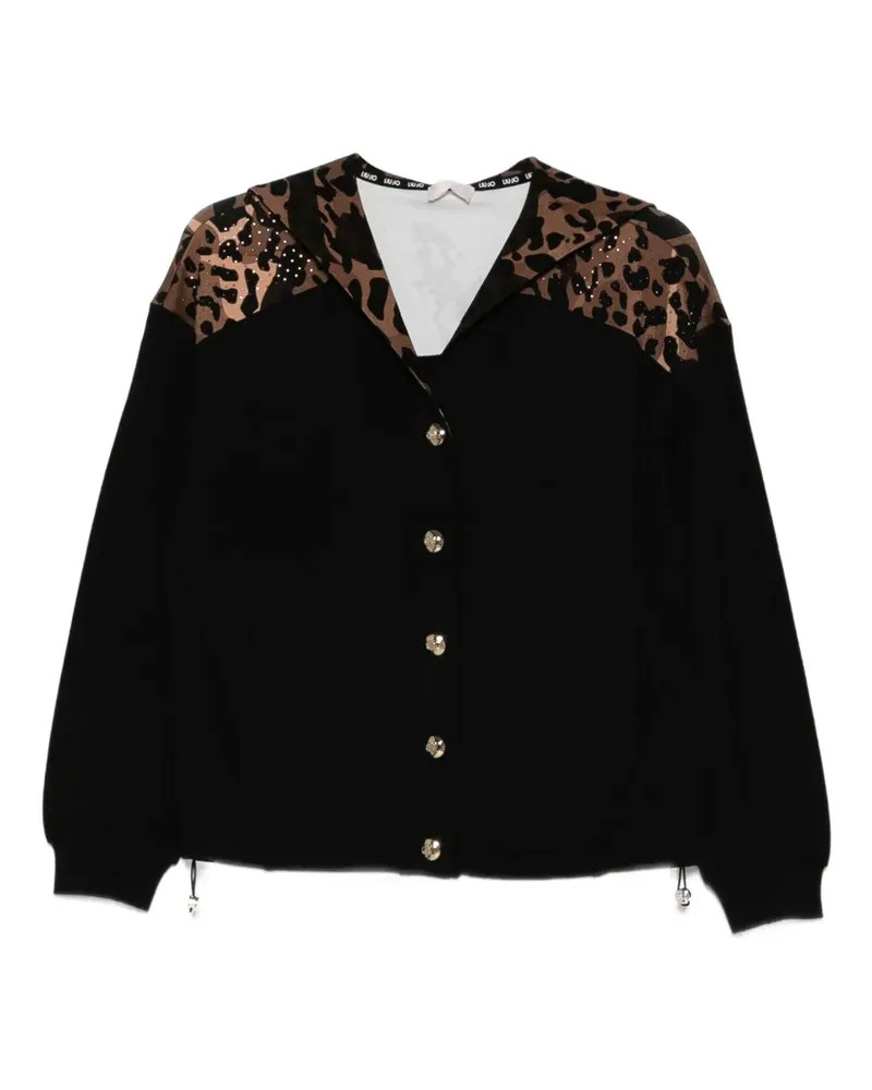 Liu Jo Cardigan mit Leoparden-Print - Schwarz Schwarz