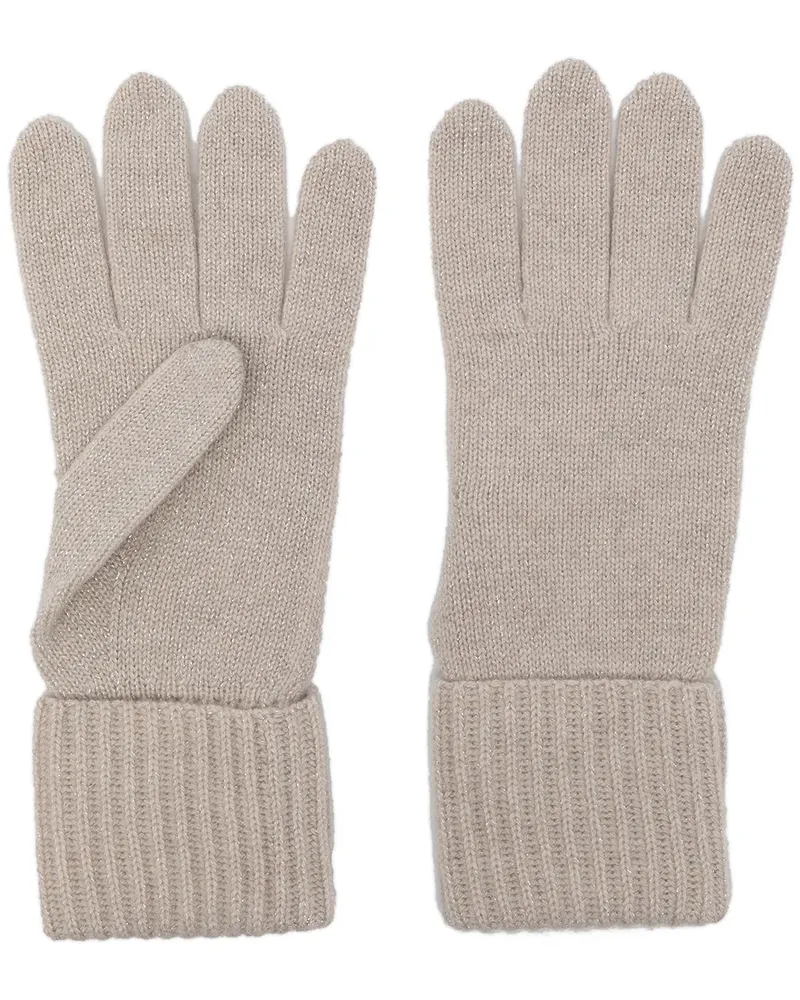 N.Peal Gerippte Handschuhe - Weiß Weiß