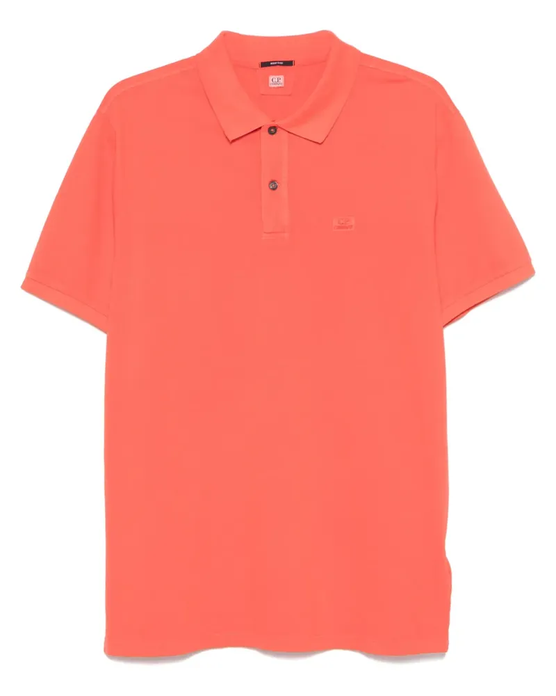 C.P. Company logo-embroidered polo shirt Orange