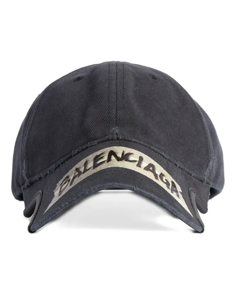 Balenciaga logo-tape baseball cap - Schwarz Schwarz