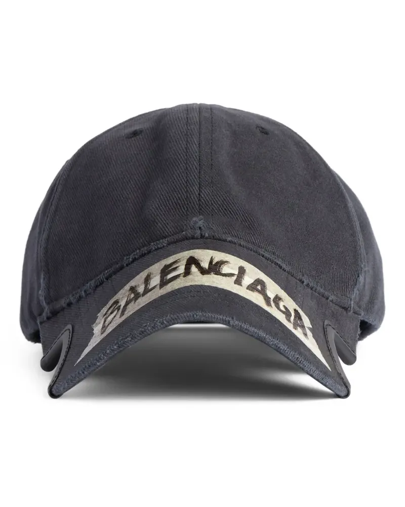 Balenciaga Baseballkappe mit Logo-Streifen - Schwarz Schwarz