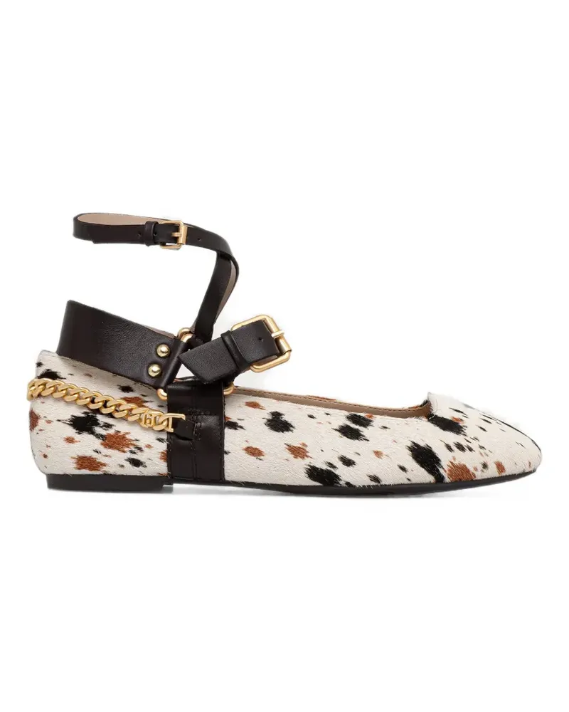 Liu Jo animal-print chain-link ballet flats - Weiß Weiß