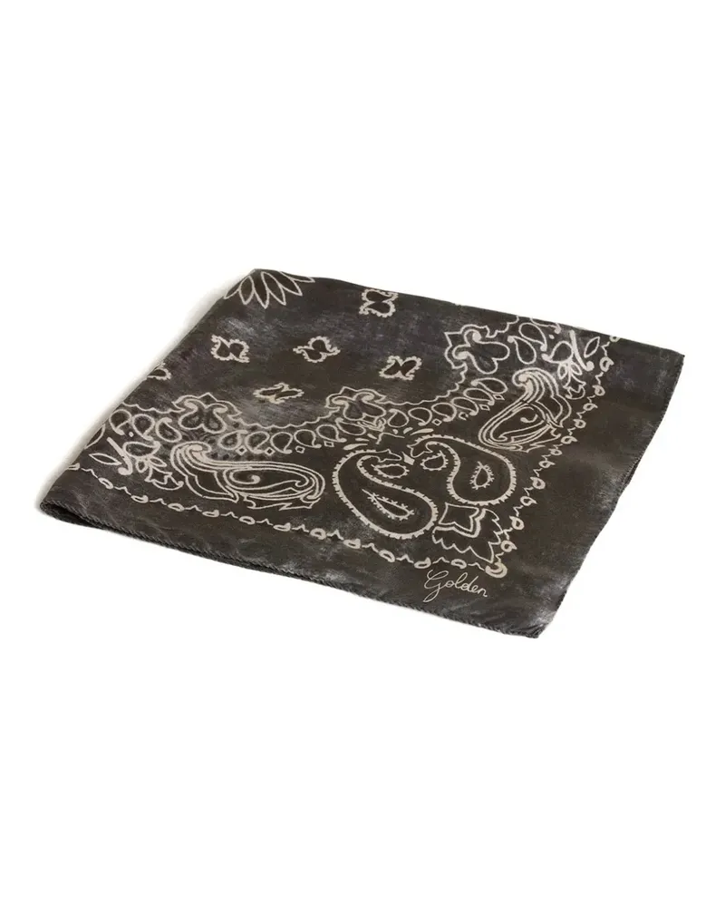 Golden Goose anthracite gray scarf with paisley print - Grau Grau