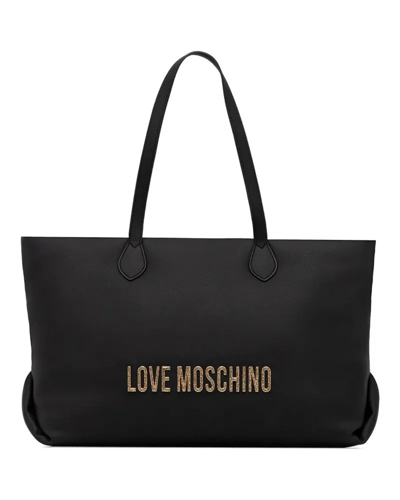 Moschino logo-lettering tote bag - Schwarz Schwarz