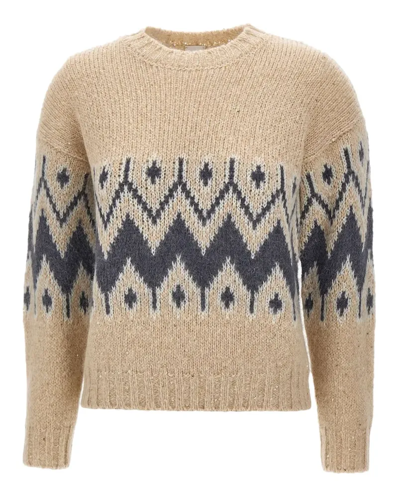Eleventy Pullover mit geometrischem Muster - Nude Nude