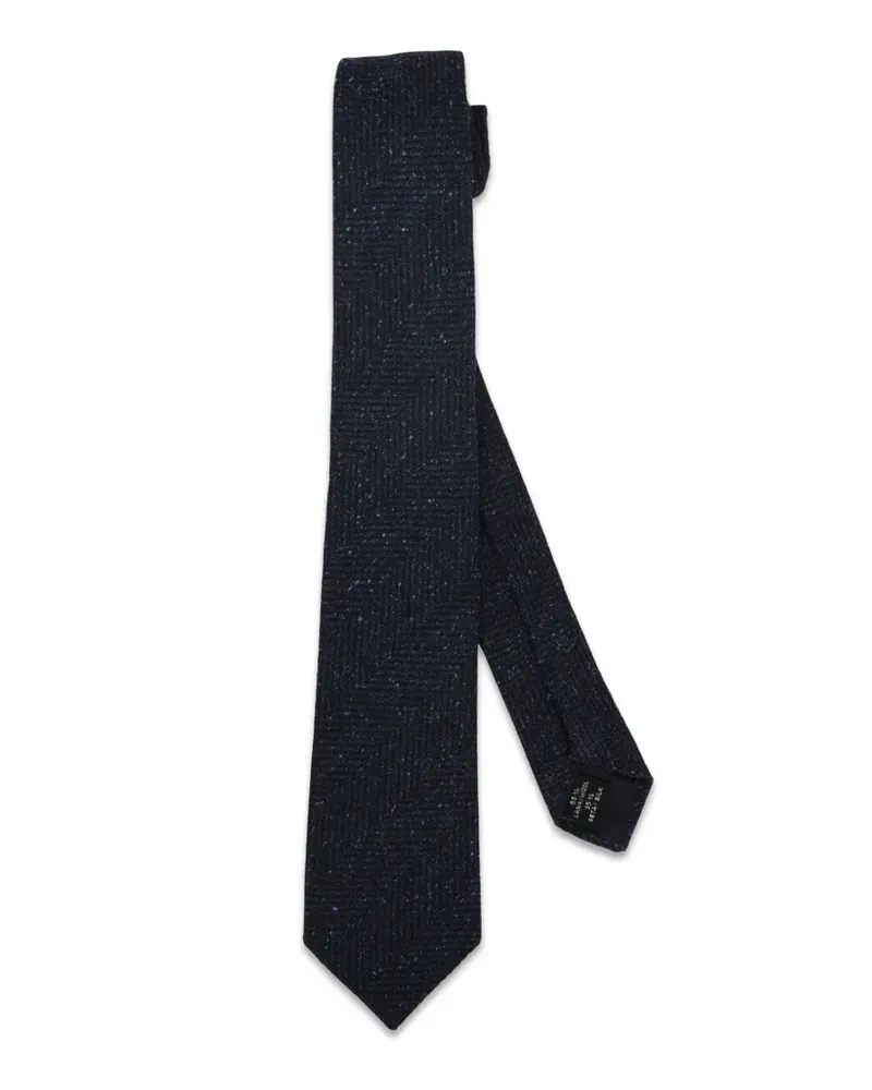 Tagliatore Krawatte mit Fischgrätenmuster - Blau Blau