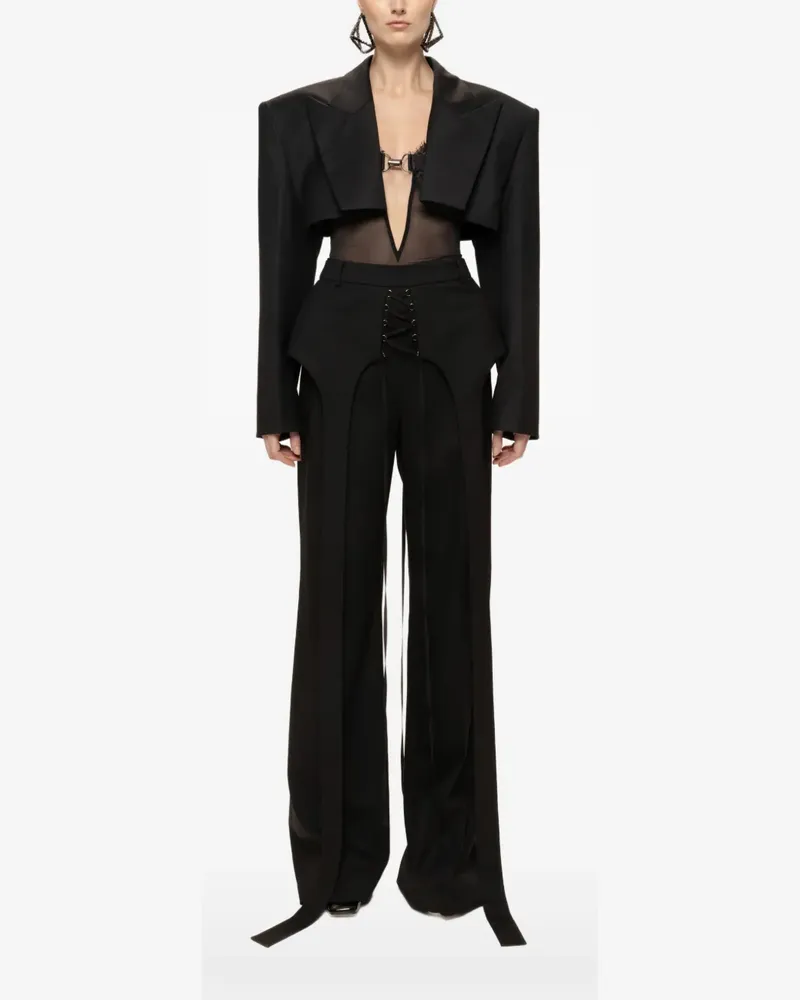 NISSA Cropped-Blazer - Schwarz Schwarz