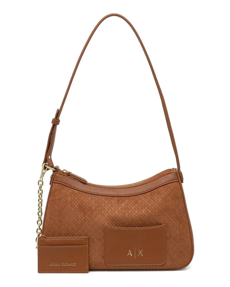 Armani Exchange monogram-pattern shoulder bag - Braun Braun