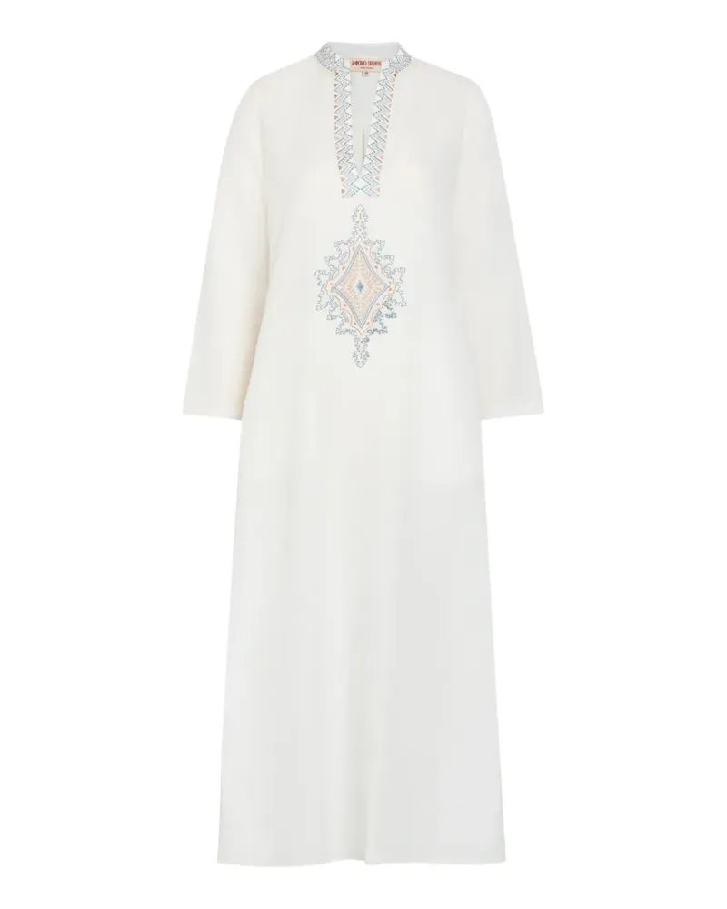 Emporio Sirenuse Jenna embroidered V-neck dress - Weiß Weiß