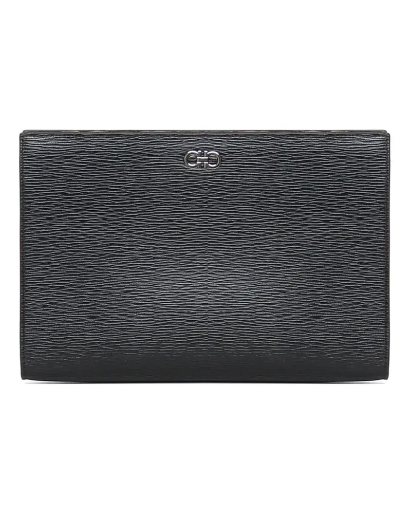 Ferragamo Clutch mit Logo - Schwarz Schwarz