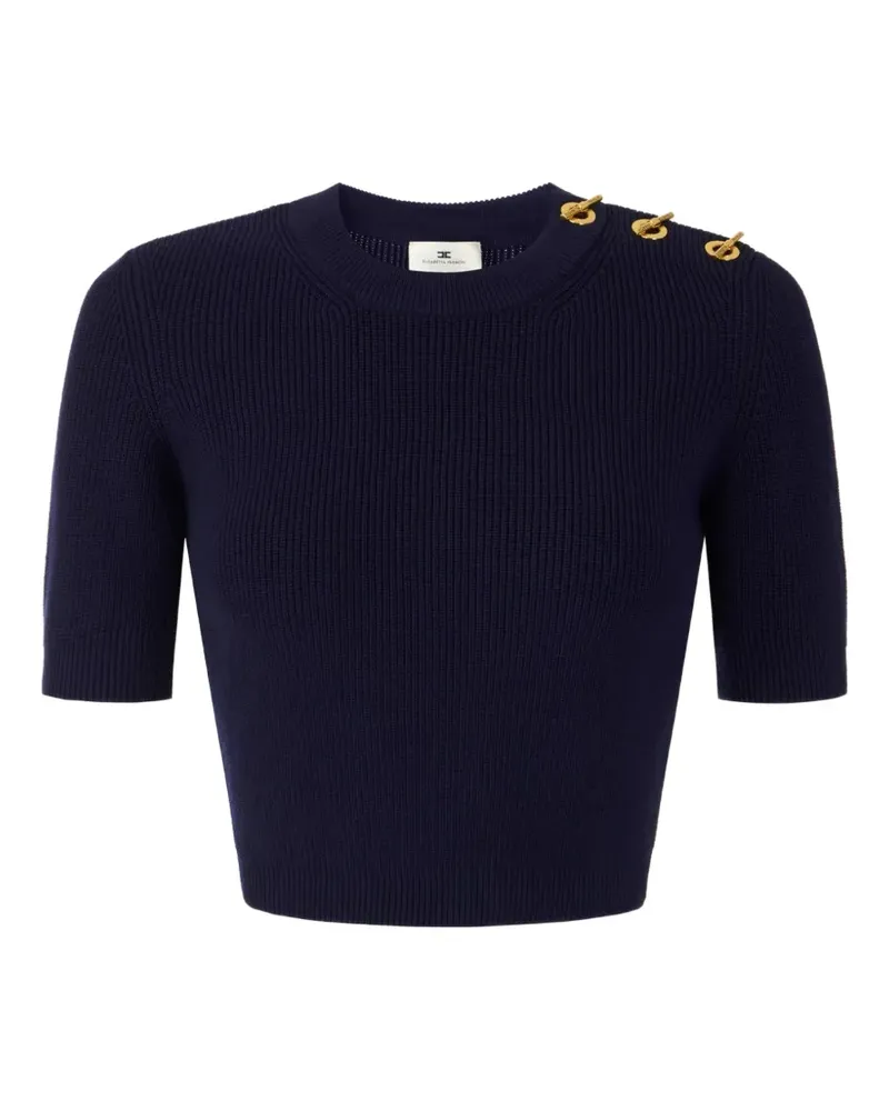 Elisabetta Franchi Gestricktes Oberteil mit Schmuckdetails - Blau Blau