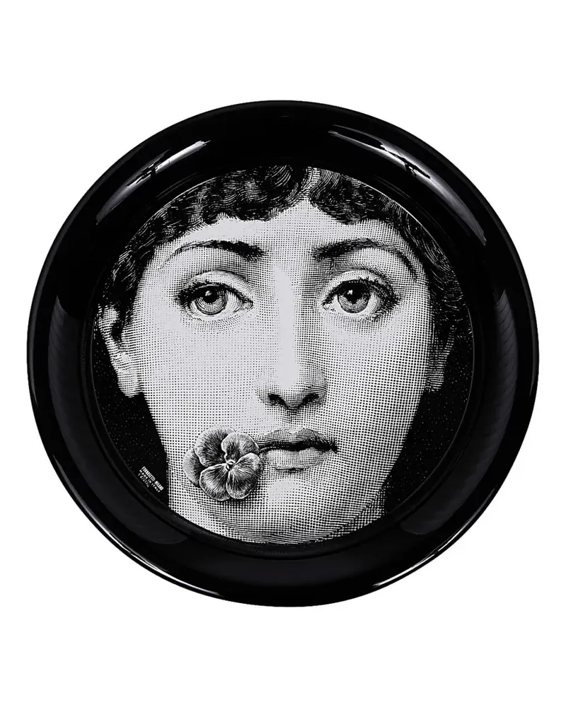 Fornasetti Tema e Variazioni N.137 Tablett aus Eisen - Schwarz Schwarz