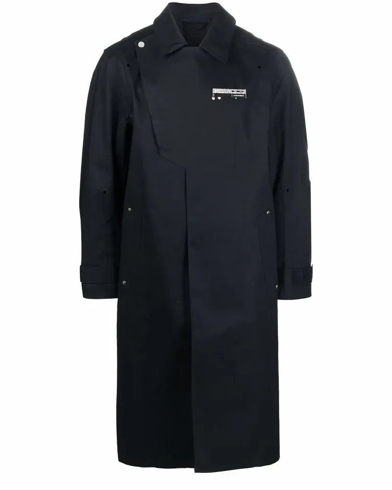 ACW* Langer Trenchcoat mit Logo-Patch - Schwarz Schwarz