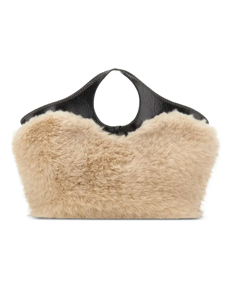 Gianni Chiarini Infinity Tote Bag aus Faux Fur - Nude Nude
